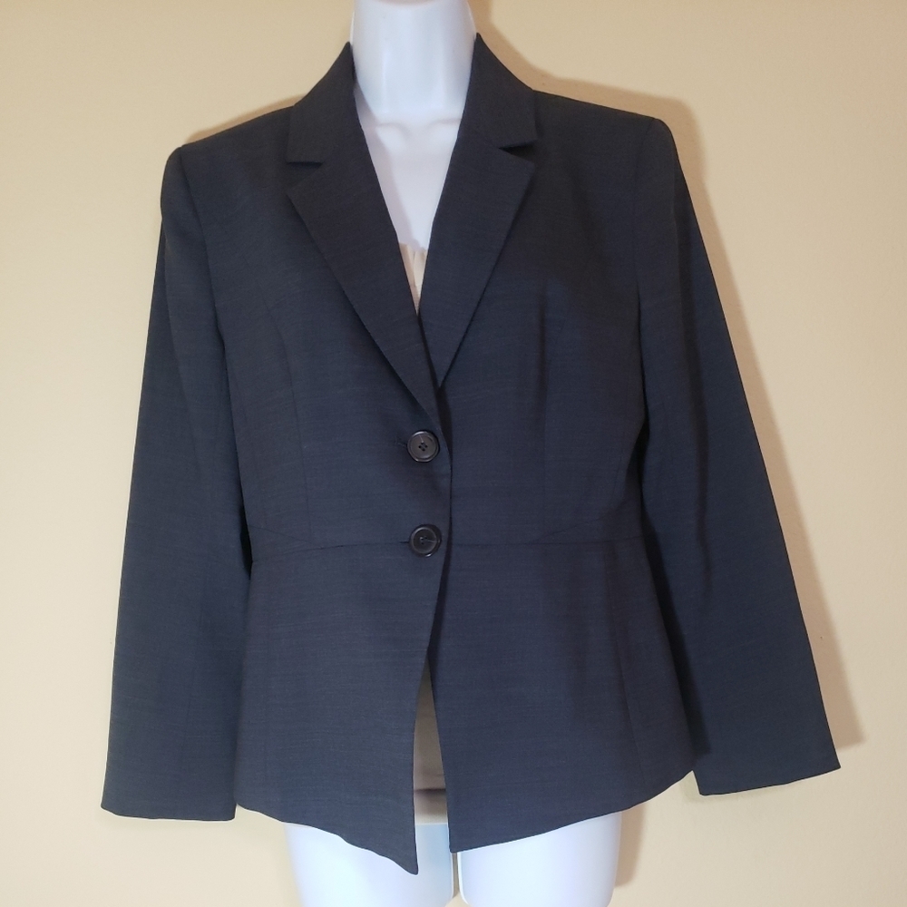Classiques Entier Wool Blazer Sz 6‎ Navy Blue Stretch  Career Jacket Womens
